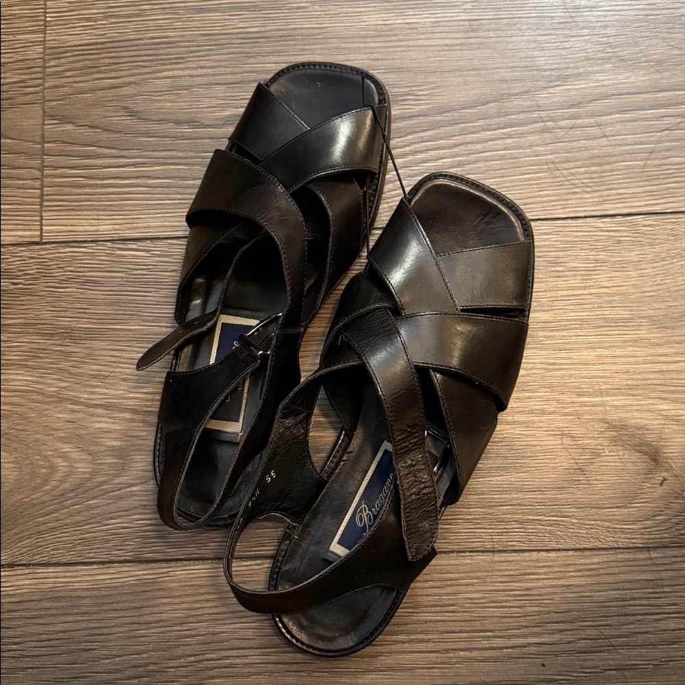 Bragano by Cole Haan black leather woven fisherman sandals size 9.5